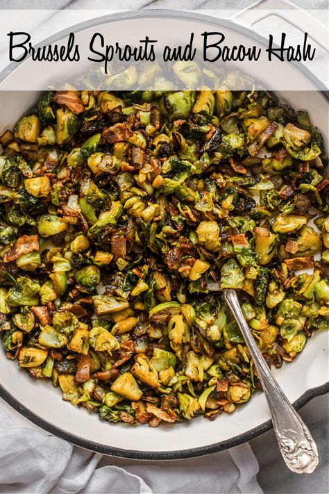 Brussel Sprout Hashbrowns, Brussel Sprout Breakfast, Brussel Spouts, Brussels Sprouts And Bacon, Sprouts And Bacon, Shaved Brussel Sprouts, Food Sides, Lunch Sides, Yummy Veggies