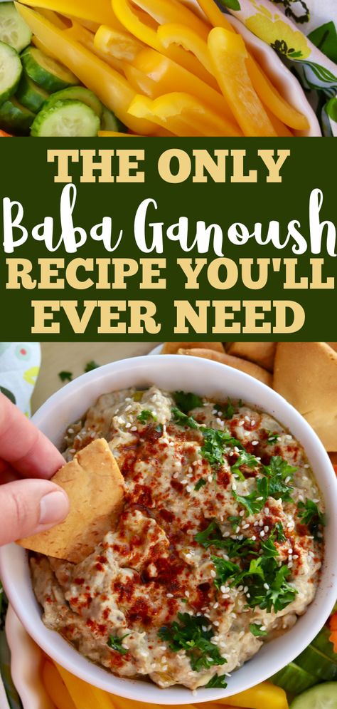 Seriously, The Only Baba Ganoush Recipe You'll Ever Need - Slice of Jess Easy Baba Ganoush Recipe, Baba Ghanoush Recipe, Baba Ganoush Recipe, Eat Cheap, Babaganoush Recipe, Delicious Dips, Small Eggplant, Egg Plant, Baba Ganoush