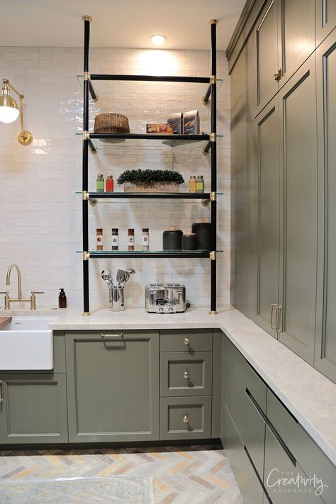 More Favorites from UV Parade of Homes 2021 Smart Home Design Ideas, 3d Kitchen Design, Green Grey Paint, Kitchen Pantry Design, Red Brick House, Smart Home Design, Green Paint Colors, Transitional Kitchen, Pantry Design