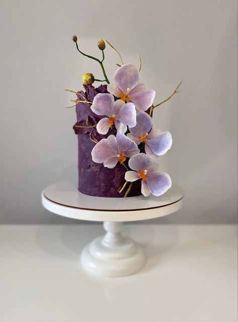 Orchid Birthday Cake Ideas, Orchid Cake Birthday, Orchid Cake Ideas, Birthday Cake Women, Cake Women, Cake Decorating Birthday, Orchid Wedding Cake, Orchid Cake, Floral Cake Design