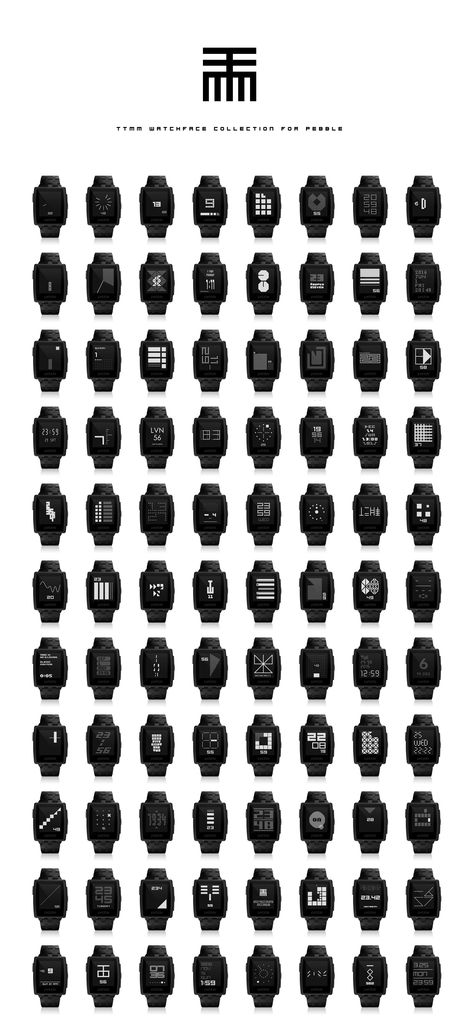 88 all TTMM watchfaces Pebble Watch, Watch Faces, Clock, Graphic Design, Design