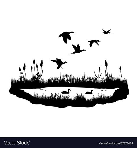 Ducks Flying Silhouette, Duck Hunting Svg, Duck Hunting Silhouette, Duck Hunting Tattoos, Duck Hunting Decals, Duck Outline, Shadow Figures, Duck In Water, Duck Png