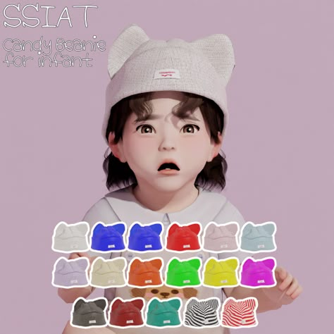 Sims 4 Hats Patreon, Sims 4 Infant Hat Cc, Sims 4 Cc Onesie, Sims 4 Cc Beanie, The Sims 4 Cc Children, Sims 4 Cc Hats, Sims4 Pose, Infants Cc, Infant Cc