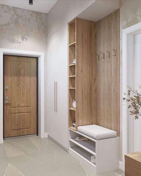 Design Ložnic, Bench Mudroom, Home Hall Design, Interior Design Per La Casa, Mudroom Design, Hallway Design, Foyer Design, Bench Decor, Small Hallways