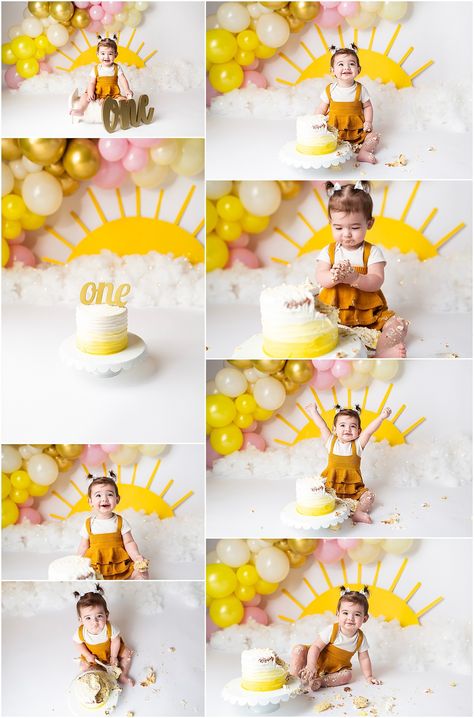 Sunshine Cake Smash Photography Sunshine Smash Cake, Sunshine Cake Smash, Sunshine Cake, Smash The Cake, Cake Smash Photography, Smash Cake, Baby Birthday, Photography Blog, Cake Smash