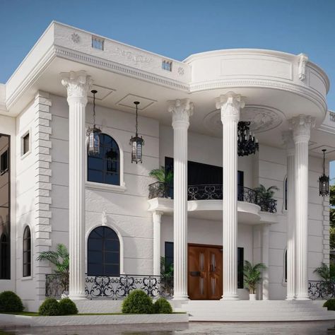 Houses In Nigeria, Nigeria House, Castle House Design, Luxurious Houses, Mansion Exterior, Classical House, Bungalow Style House Plans, Bungalow Style House, Block Of Flats