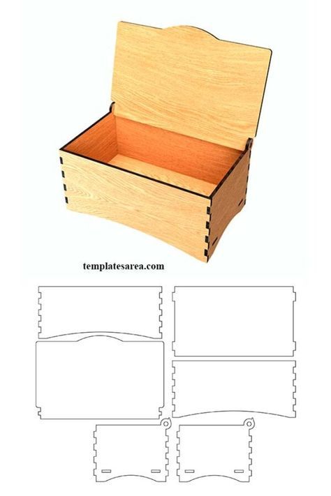 Free Laser-Cut Wooden Box Plan Files Laser Engraving Patterns Free, Box Svg Free Patterns, Laser Files Free, Free Laser Cut Templates, Free Laser Cut Files Svg, Wood Boxes Ideas, Laser Wood Ideas, Laser Cut Design Pattern, Lazer Engraver Ideas