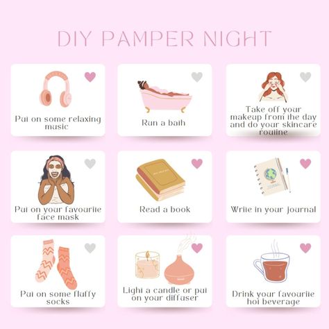 Always take care of yourself!!! Pamper Night Checklist, Spa Night Ideas, Pamper Night Routine, Spa Night Party, Night Care Routine, At Home Spa Day, Pamper Night, Diy Spa Day, Light A Candle