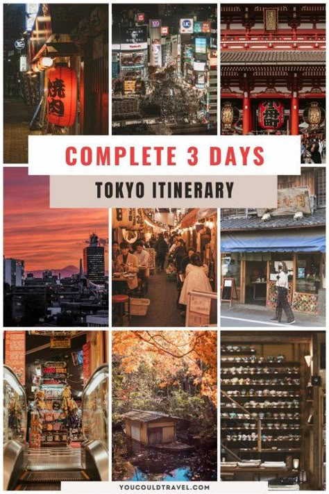 3 days in Tokyo itinerary Tokyo Itinerary, Japan Honeymoon, Tokyo Subway, Tokyo Travel Guide, Meiji Shrine, Japan Holidays, Tokyo Japan Travel, Japanese Travel, Japan Itinerary