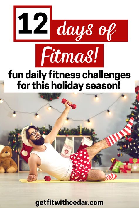 Fitmas Challenge Christmas, 12 Days Of Fitmas Challenge, December Health Challenge, Group Fitness Challenge Ideas, December Workout Challenge, January Workout Challenge, Christmas Fitness Challenge, December Fitness Challenge, Christmas Workout Challenge