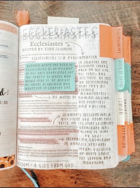 Ecclesiastes Study, Ecclesiastes 1 Bible Journaling, Ecclesiastes Bible Journaling, Interleaved Bible Notes, She Reads Truth Bible Journaling, Esv Single Column Journaling Bible, Bible Highlighting, Bible Journal Notebooks, Bible Study Guide