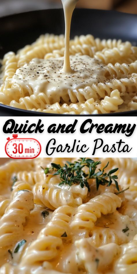 Cheesy Garlic Noodles, Easy Pasta And Meat Recipes, Quick Pasta Lunch Ideas, Yummy Creamy Pasta Recipes, Homemade Pasta Sides, Pasta And Cream Sauce, Half And Half Sauce For Pasta, Pastas For Lunch, Recipes With Ingredients On Hand