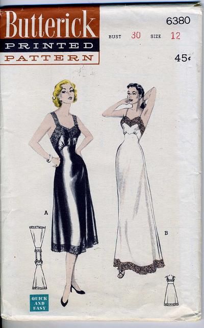 Reference Clothes, 60s Vintage Fashion, Butterick Patterns Vintage, Slip Pattern, Nightgown Pattern, 1940's Fashion, Vintage Vogue Patterns, Lingerie Patterns, Sewing Lingerie