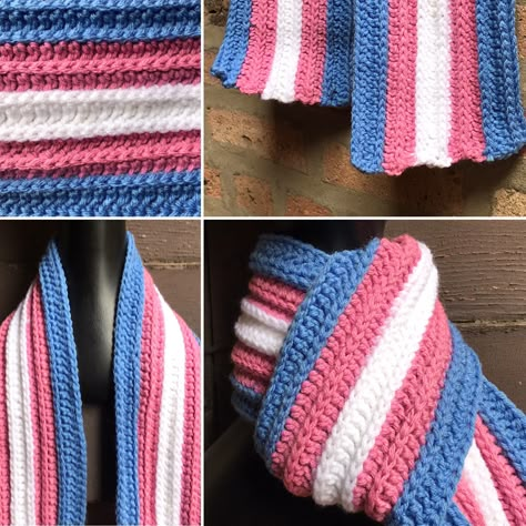 Give someone the gift of warmth, love, and Pride! PrideAndJoyCrochet.etsy.com Trans Pride Crochet, Lgbtq Crochet Ideas, Pride Crochet Ideas, Trans Crochet, Crochet Pride Patterns, Pride Projects, Pride Crafts, Pride Crochet, Bookish Crafts