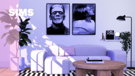 SIMS 4 - Frankenstein and Bride Wall Art Poster Ghost Mermaid, Werewolf Witch, Frankenstein And Bride, Zombie Christmas, Vampire Zombie, Witch Vampire, 31 October, Ts4 Cc, Maxis Match