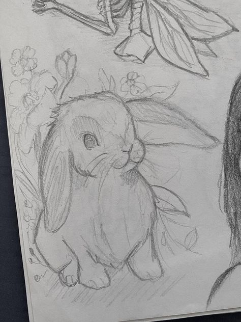 Cute Bunny Sketch, Bunny Sketch, Fluffy Flowers, Sketches Sketchbook, Easy Love Drawings, Bunny Drawing, Cute Sketches, Cool Pencil Drawings, Fluffy Bunny