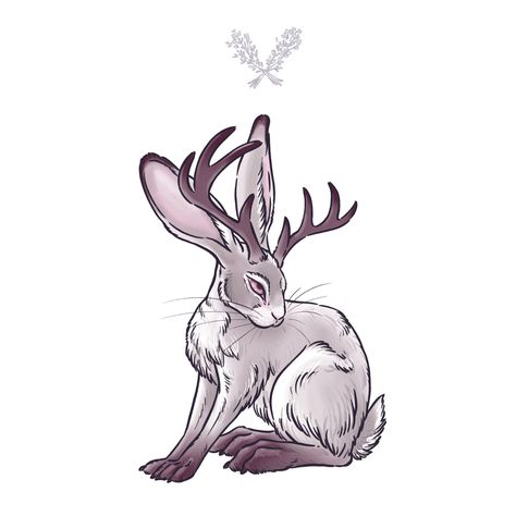 Cute Jackalope, Hare Drawing, Snail Mail Art, Sewing Stuffed Animals, Mythical Creatures Art, Nature Tattoos, Animal Sketches, Mystical Creatures, Animal Logo