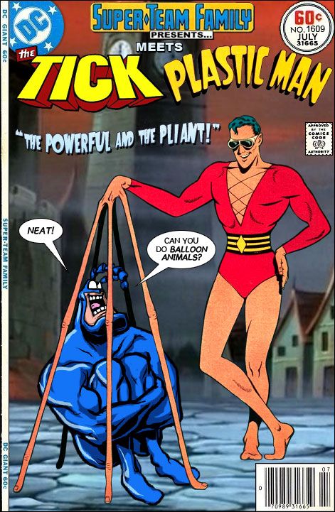 The Tick is back in Live action form thanks to Amazon, this time with Peter Serafinowicz in the title role.  I have seen a couple of short... Plastic Man Dc, Dc Marvel Crossover, Peter Serafinowicz, The Tick, Plastic Man, The Creeper, Classic Comic Books, Dc Comic Books, Comics Characters