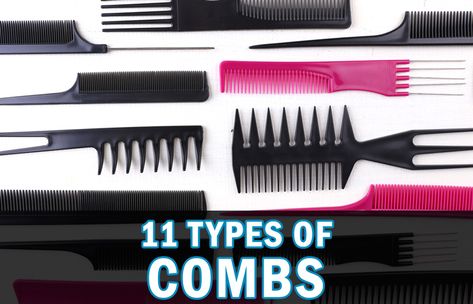 Types Of Combs And Their Uses, Types Of Combs, Russian Hairstyles, Types Of Hair Brushes, Blonde Braiding Hair, Curly Hair Growth, Pick Comb, Straightening Natural Hair, Teasing Comb