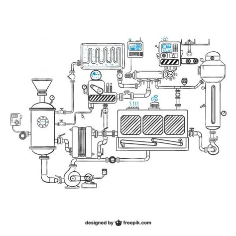 Discover thousands of free-copyright vectors on Freepik Machinery Drawing, Steampunk Art Drawing, Steampunk Drawing, Steampunk Coloring, Rube Goldberg, School Murals, 3rd Grade Art, Isometric Illustration, Text Layout