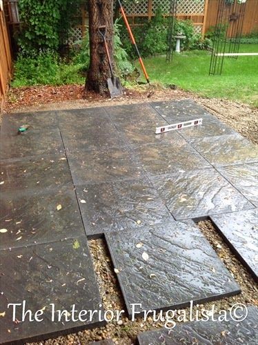 Blocks laid for the gazebo area of our outdoor living space expansion Patio Floor Ideas Outdoor, Loose Stone Patio, Patio Pavers Design Ideas, Concrete Alternatives Patio, Diy Backyard Flooring Ideas, Patio Block Ideas, Block Patio Ideas, Gazebo Flooring Ideas, Diy Paver Patio Cheap