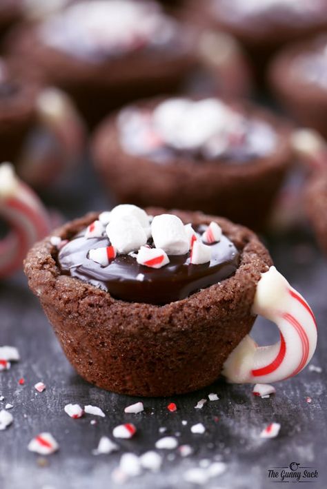 Peppermint Hot Chocolate Cookie Cups Recipe Hot Chocolate Cookie Cups Recipe, Hot Chocolate Cookie Cups, Chocolate Cookie Cups, Hot Chocolate Cookie, Hot Chocolate Cookies Cups, Peppermint Cookie, Cookie Cups Recipe, Hot Cocoa Cookies, Peppermint Hot Cocoa