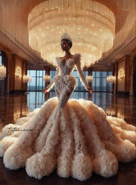 Gala Night Outfit Classy Gowns, Grand Wedding Dress, Extravagant Wedding Dresses, Big Dress, Glam Wedding Dress, Wedding Dress Sketches, Trendy Date Night Outfit, Extravagant Wedding, Date Night Outfit Ideas