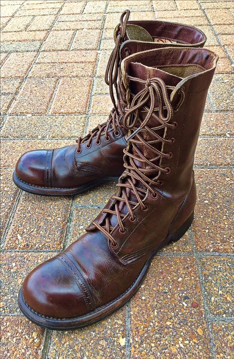 WW2 Corcoran Paratrooper Jump Boots.  (With modern laces.) Corcoran Jump Boots, Corcoran Boots, Paratrooper Boots, Jump Boots, Summer Hiking Boots, Men Boot, Army Boots, Hot Boots, Men’s Boots