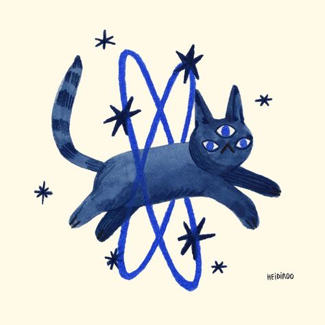 Cosmic Illustrations, Cosmic Cat, A Level Art, Cat Illustration, Animal Illustration, Pretty Art, Design Art, Sparkle, Illustrations