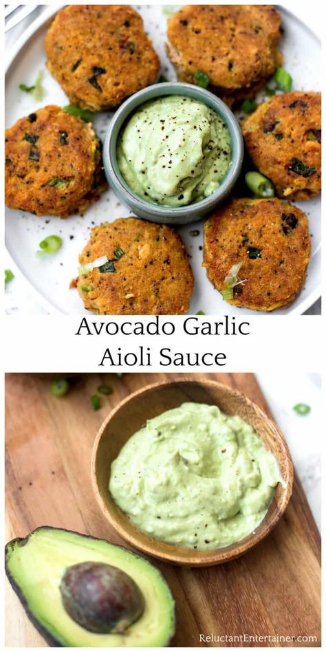 Avocado Garlic Aioli Sauce Recipe made with garlic, avocados, and Veganaise. #aioli #aiolisauce #avocados Aioli Recipes, Aioli Sauce Recipe, Garlic Aioli Sauce, Aioli Sauce, Aioli Recipe, Summer Sides, Plant Paradox, Condiment Recipes, Garlic Aioli