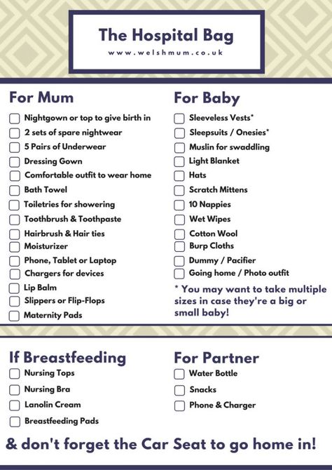 The Essential Hospital Bag Packing List | Welsh Mum of One Hospital Bag Checklist Uk, Baby Essential List, Bag Packing List, Hospital Checklist, Baby Nightgown, Pregnancy Hospital Bag, Postpartum Care Kit, Maternity Pads, Pregnancy Checklist