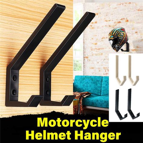 Faster shipping. Better service Motorcycle Helmet Rack, Helmet Rack, Jacket Hanger, Kitchen Cabinet Shelves, Kabinet Dapur, Wall Mounted Hooks, Wall Mount Rack, Hanger Home, Hook Rack