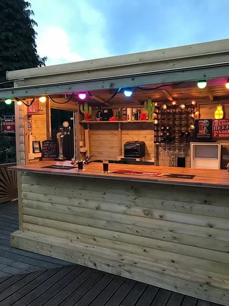 Tongue And Groove Flooring, Shed Bar Ideas, Garden Bar Ideas, Garden Bar Shed, Outdoor Garden Bar, Diy Outdoor Bar, Bar Shed, Pub Sheds, Outside Bars