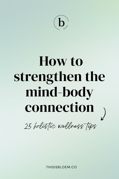 In a world that often leaves us feeling disconnected and overwhelmed, discovering ways to improve the mind-body connection has never been more important. Often we’re not aware of how our stress, trauma, and other emotions affect our physical well-being. Dive into these 25 holistic wellness tips and exercises to strengthen your mind-body connection and improve your well-being. Click to explore now on Bloem or save for later! Fitness Journaling, Life Path 6, Mind Body Soul Connection, Body Self Care, Body Alignment, Seasonal Affective, Mindful Movement, Body Connection, Feeling Disconnected