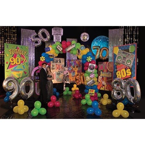 Dancing Through the Decades Complete Theme Decade Theme Party Decoration, Blast From The Past Party Theme, Decade Prom Theme, Through The Decades Prom Theme, Decade Dance Decorations, Decades Hoco Theme, Decades Theme Party Decoration, Decades School Theme, Through The Decades Theme