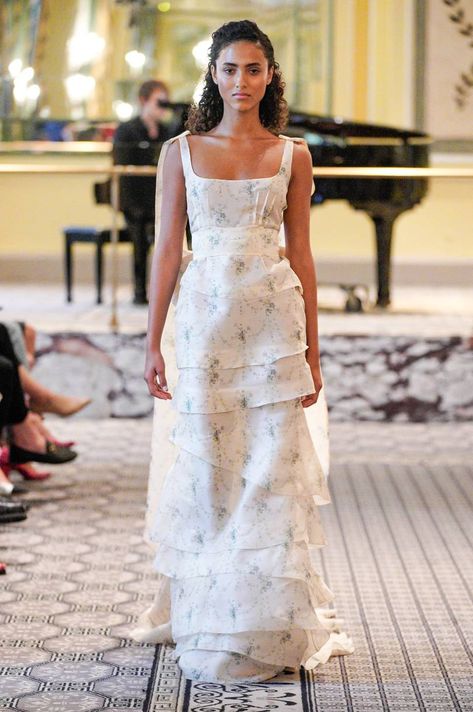 Brock Collection Spring/Summer 2020 Ready-To-Wear | British Vogue Brock Collection, Organza Gowns, Silk Gown, Silk Maxi Dress, Fashion 2020, Beach Dresses, Floral Maxi Dress, Moda Operandi, Sleeveless Wedding Dress