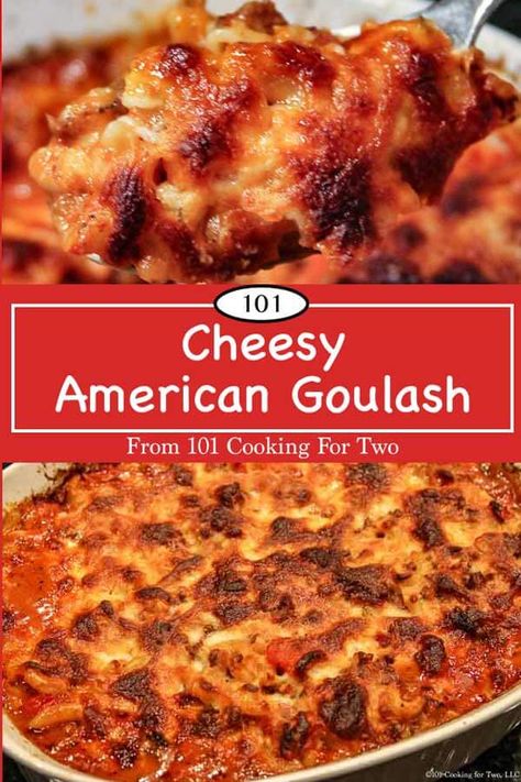 Also known as American Chop Suey, chili mac, or just goulash, this is classic American ground beef goulash casserole with a cheesy kick. Just follow these easy step by step photo instructions — great comfort food. #Goulash #AmericanGoulash #CheesyGoulash #AmericanChopSuey #ChiliMac Goulash Casserole, Meat Casseroles, Ground Beef Goulash, American Chop Suey, American Goulash, Eclair Recipe, Beef Goulash, Chili Mac, Goulash Recipes