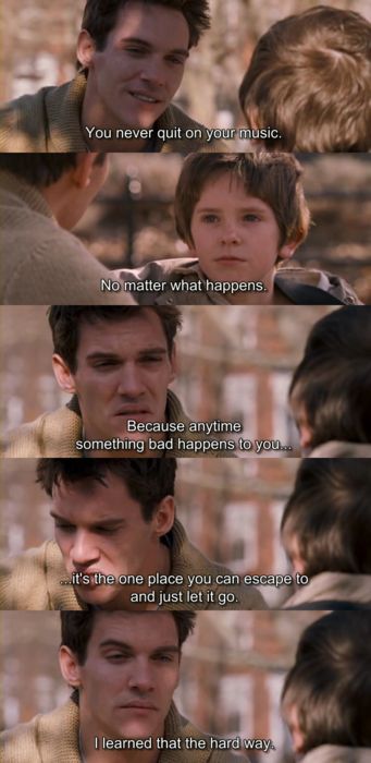 August Rush. August Rush Quotes, Rush Quotes, Rush Movie, August Rush, Freddie Highmore, Just Let It Go, Jonathan Rhys Meyers, Movie Lines, Film Quotes