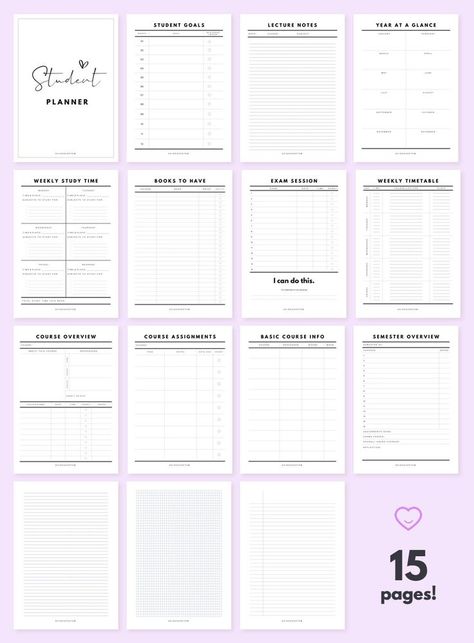 Free Student Planner, Study Planner Printable Free, Exam Planner, Study Planner Printable, Student Planner Printable, Student Plan, School Planner, Academic Planner, College Planner