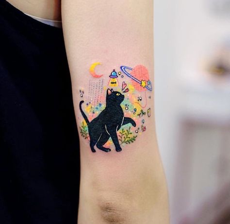 Tattoos Mermaid, Hamsa Tattoo, Mermaid Vibes, Cat Tattoos, Inspiration Tattoos, Cat Tattoo Designs, Cute Little Tattoos, Tiny Tattoo, Space Tattoo