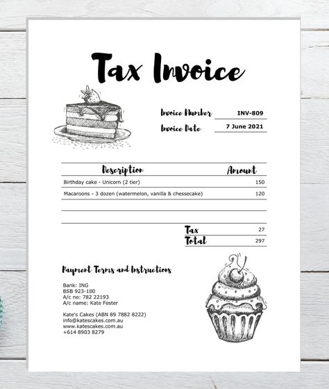 Cake Order Form Template Free Printable, Cake Order Forms Printable Free, Cake Invoice Template, Cake Care Instructions Card, Home Bakery Order Form, Cake Receipe, Baking Logo Design, Party Planning Business, Home Bakery Business