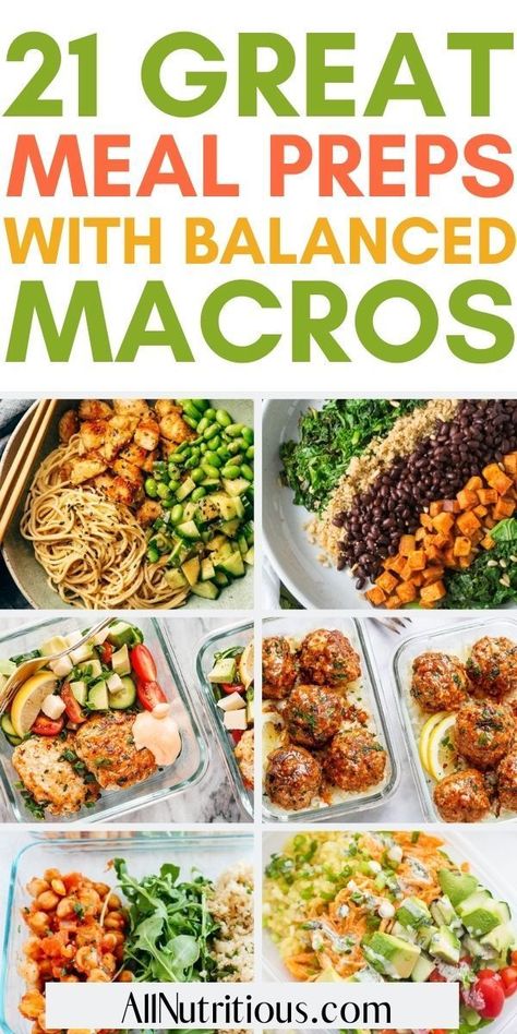 If you are struggling to stay on track with your healthy diet you will benefit from making these delicious and easy macro-friendly meal prep recipes. Eating more well-balanced and nutrient-dense meals can help you stay full and avoid cravings! #MealPrep #HealthyEating Clean Meal Prep, Macro Nutrition, Healthy Meal Plan, Macro Friendly Recipes, Healthy Lunch Meal Prep, Meal Prep Recipes, Easy Healthy Meal Prep, Macro Meals, Prepped Lunches