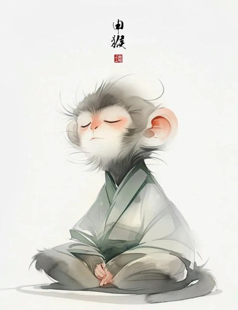 Cute Monkey Wallpaper, Monkey Art Design, Monkey Character, Monkey Drawing, Monkey Illustration, Spirit Animal Art, Monkey Art, Animal World, Art Japonais