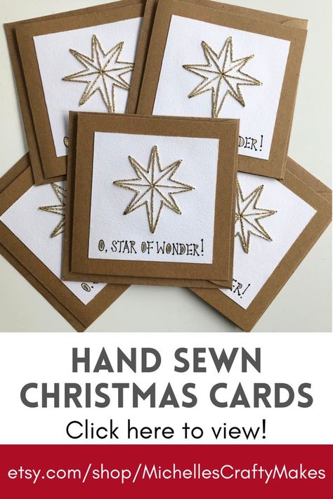 Christian Christmas Cards Handmade, Christmas Cards Christian, Fabric Christmas Cards, Christian Christmas Cards, Handmade Christmas Cards, Hand Crafted Cards, Star Cards, Christian Cards, Star Of Bethlehem