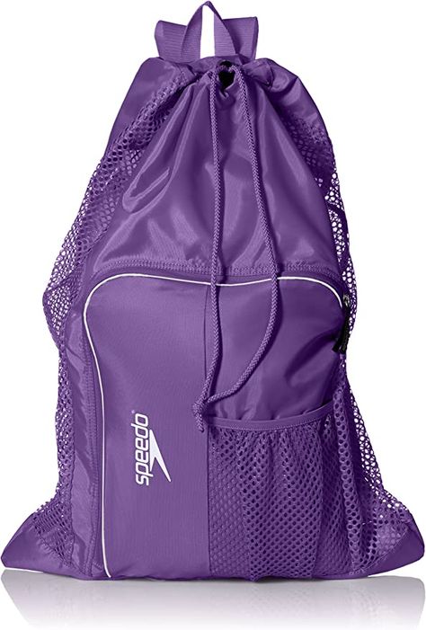 Converse Gym Outfit, Swimming Equipment, Mesh Backpack, Backpack Reviews, Speedos, Purple Bag, Wet Clothes, Swimming Bag, Training Gear