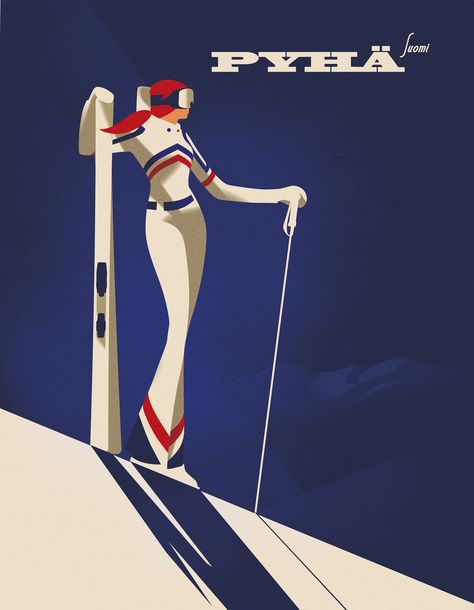 Mads Berg on Behance Ski Illustration, Mads Berg, Snow Fits, Art Deco Artwork, Illustration Work, Beer Company, Snow Bunnies, Ski Fashion, Skiing Outfit