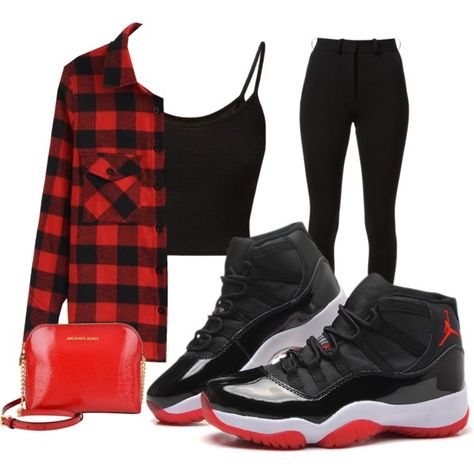 Concord Bred 11 Outfit Women, Breds 11 Outfit Women, Jordan Bred 11 Outfit Women, Jordan 11 Outfit Women Baddie, Bred 11s Outfit Women, Bred 11 Outfit, Cute Tomboy Outfits, Jordan Bred, Jordan 11 Outfit Women