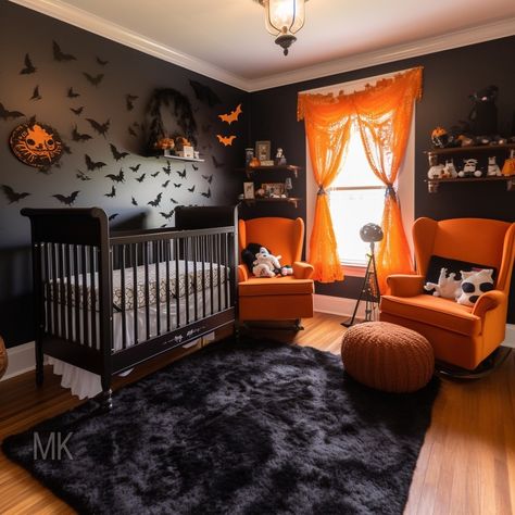 Emo Nursery, Dark Nursery Ideas, Gothic Nursery, Dark Nursery, Cottagecore Nursery, House Aesthetics, Goth Cottagecore, Furniture Colors, Black Nursery