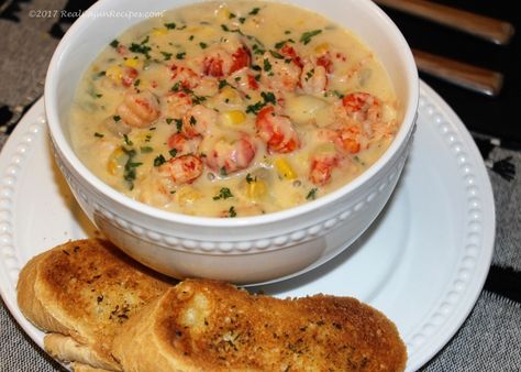 Cajuns love their seafood. This “soup for the Cajun soul” can be made with crab, shrimp, crawfish, all three or in combination with each other.Most everyone use the term Bisque and Chowder interchangeably. However bisque is smooth, chowder is thick and chunky. Traditionally it's pieces of vegetables and seafood. It also usually includes milk, half-half .. Crawfish Corn Potato Soup, Crawfish Chowder, Seafood Extravaganza, Crawfish Dishes, Shrimp Meals, Crawfish Recipes, Corn Soup Recipes, Hp Sauce, Cajun Dishes