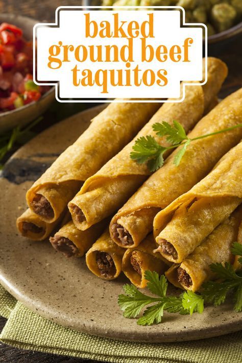 Beef Taquitos Recipe, Ground Beef Taquitos Recipe, Ground Beef Taquitos, Homemade Taquitos, Rolled Tacos, Beef Taquitos, Taquitos Beef, Easy Beef Enchiladas, Mexican Favorites